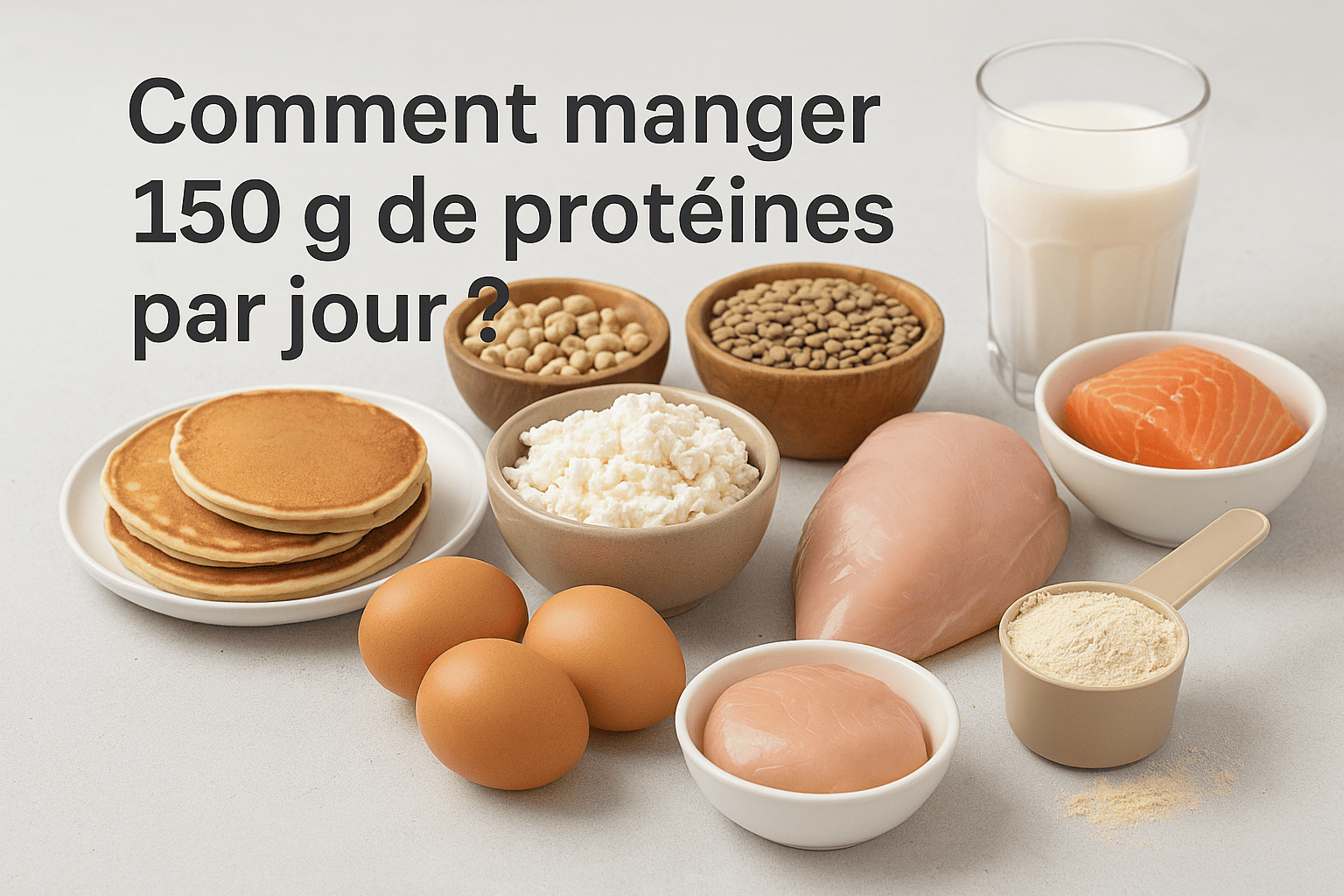 Manger 150g protéine par jour : Journée type, astuces
